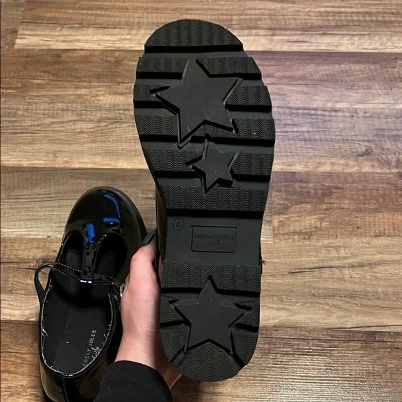 Sincerely Jules Shiny Black Kids Dress Shoes - Picture 5 of 9